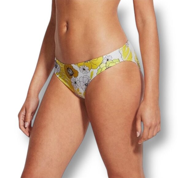Seafolly US 8 Summer of Love High Cut Bikini Bottom Yellow Floral NWT Swim Pant - Picture 4 of 11